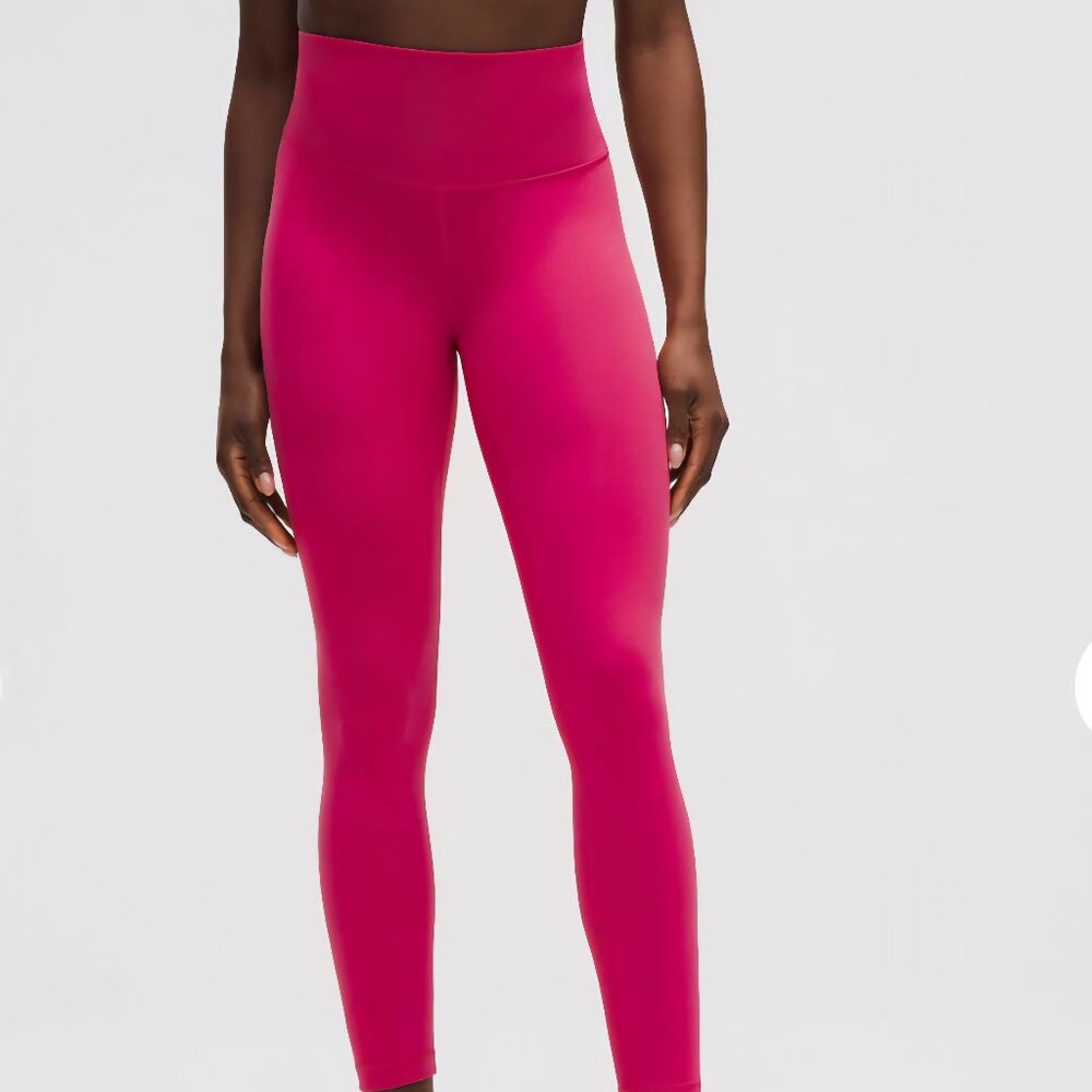 NWT LULULEMON Wunder Train High-Rise Tight with Pockets 25" Raspberry Coulis
